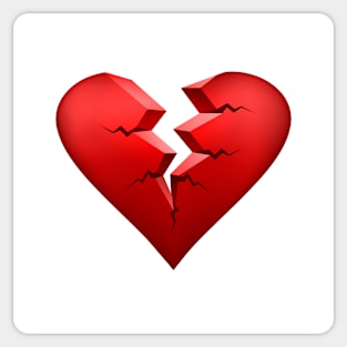 Red Broken Heart Sticker